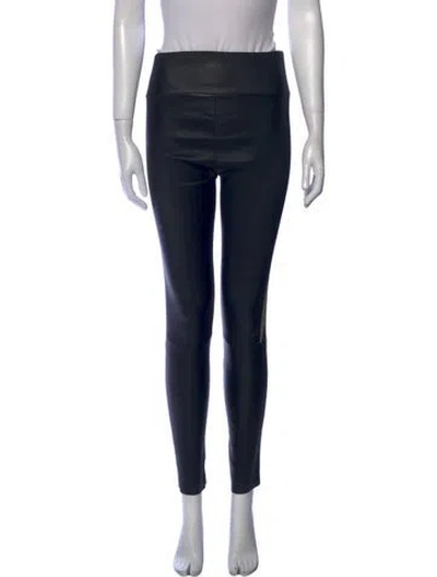 Pre-owned Sprwmn Leather Skinny Leg Pants In Black