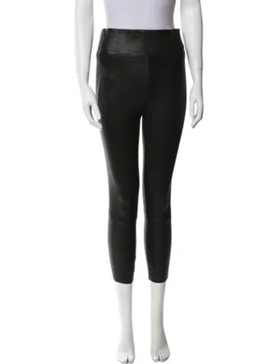 Pre-owned Sprwmn Leather Skinny Leg Pants In Black