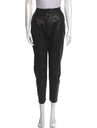 Pre-owned Sprwmn Leather Skinny Leg Pants In Black