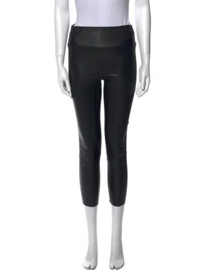 Pre-owned Sprwmn Leather Skinny Leg Pants In Black