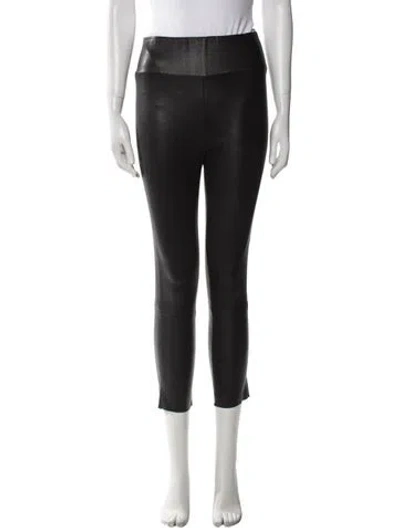 Pre-owned Sprwmn Leather Skinny Leg Pants In Black