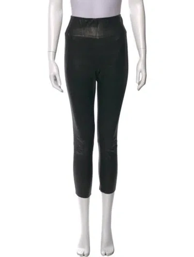 Pre-owned Sprwmn Leather Skinny Leg Pants In Black