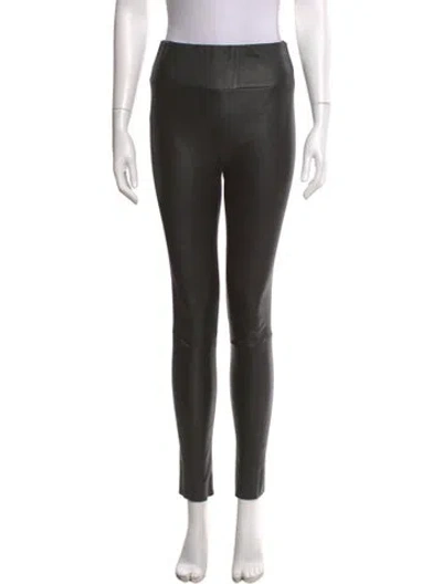 Pre-owned Sprwmn Leather Skinny Leg Pants In Black