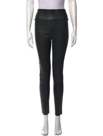 Pre-owned Sprwmn Leather Skinny Leg Pants In Black