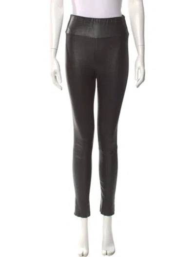 Pre-owned Sprwmn Leather Skinny Leg Pants In Black