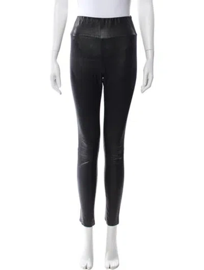 Pre-owned Sprwmn Leather Skinny Leg Pants In Black