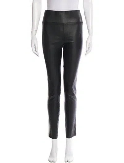 Pre-owned Sprwmn Leather Skinny Leg Pants In Black