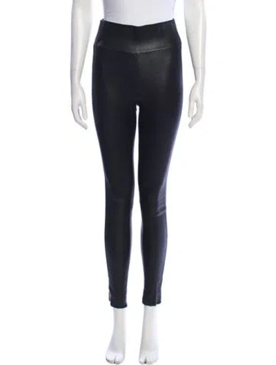 Pre-owned Sprwmn Leather Skinny Leg Pants In Black