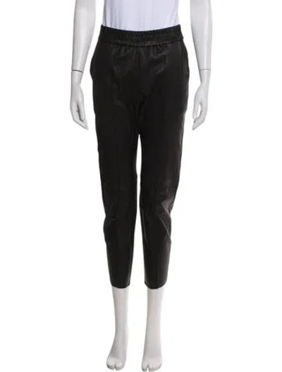 Pre-owned Sprwmn Leather Skinny Leg Pants In Black
