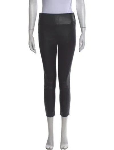 Pre-owned Sprwmn Leather Skinny Leg Pants In Black