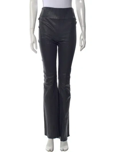 Pre-owned Sprwmn Leather Skinny Leg Pants In Black
