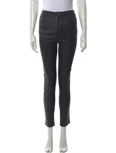 Pre-owned Sprwmn Leather Skinny Leg Pants In Black
