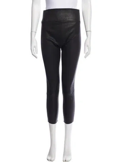 Pre-owned Sprwmn Leather Skinny Leg Pants In Black
