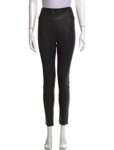 Pre-owned Sprwmn Leather Skinny Leg Pants In Black