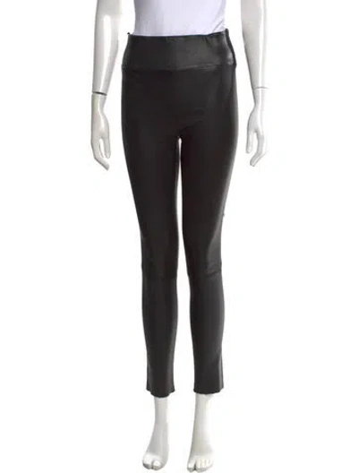 Pre-owned Sprwmn Leather Skinny Leg Pants In Black
