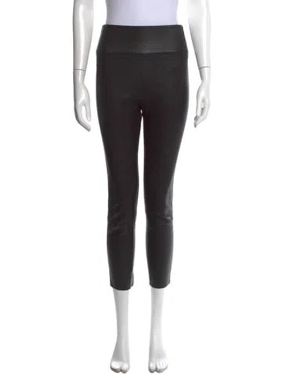 Pre-owned Sprwmn Leather Skinny Leg Pants In Black