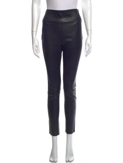 Pre-owned Sprwmn Leather Skinny Leg Pants In Black