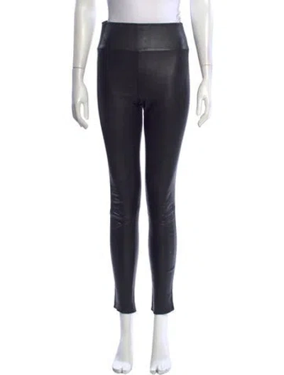 Pre-owned Sprwmn Leather Skinny Leg Pants In Black