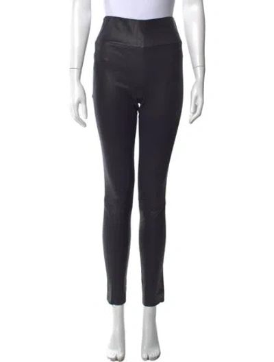 Pre-owned Sprwmn Leather Skinny Leg Pants In Black