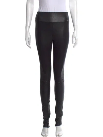 Pre-owned Sprwmn Leather Skinny Leg Pants In Black