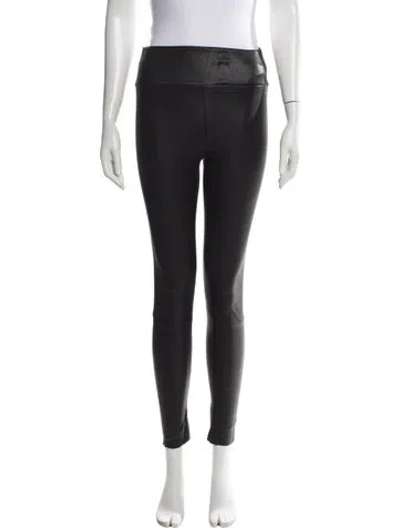 Pre-owned Sprwmn Leather Skinny Leg Pants In Black
