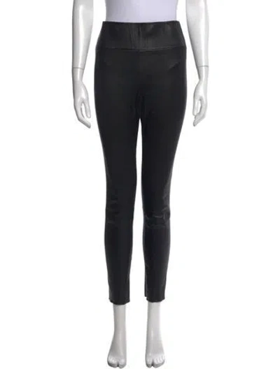Pre-owned Sprwmn Leather Skinny Leg Pants In Black