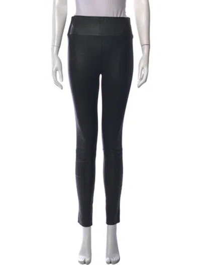 Pre-owned Sprwmn Leather Skinny Leg Pants In Black