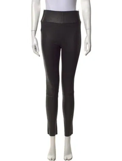Pre-owned Sprwmn Leather Skinny Leg Pants In Black