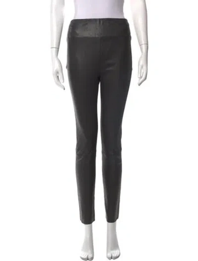 Pre-owned Sprwmn Leather Skinny Leg Pants In Black