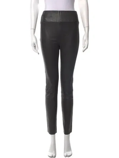 Pre-owned Sprwmn Leather Skinny Leg Pants In Black