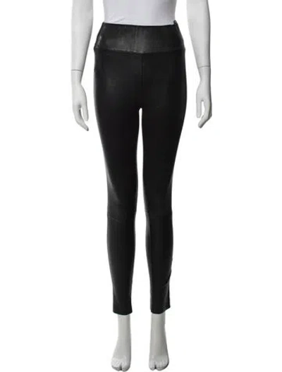Pre-owned Sprwmn Leather Skinny Leg Pants In Black