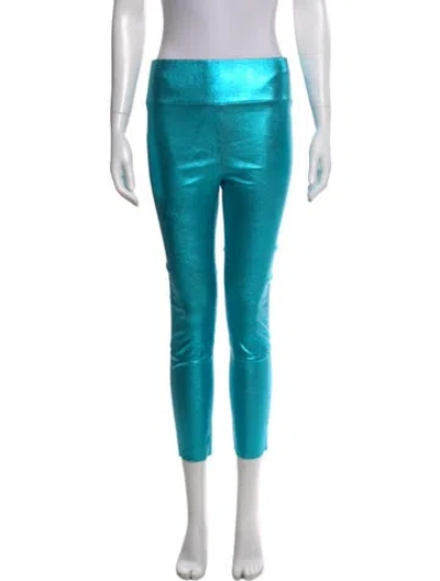 Pre-owned Sprwmn Leather Skinny Leg Pants In Blue