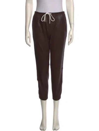 Pre-owned Sprwmn Leather Skinny Leg Pants In Brown