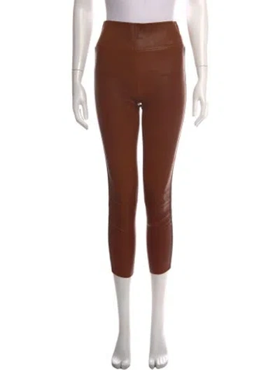 Pre-owned Sprwmn Leather Skinny Leg Pants In Brown