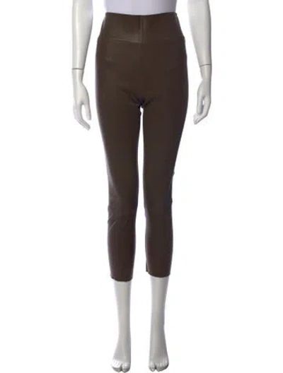 Pre-owned Sprwmn Leather Skinny Leg Pants In Brown