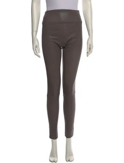Pre-owned Sprwmn Leather Skinny Leg Pants In Gray