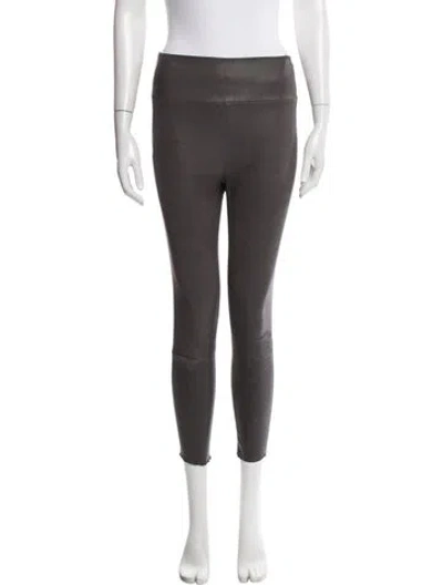 Pre-owned Sprwmn Leather Skinny Leg Pants In Gray