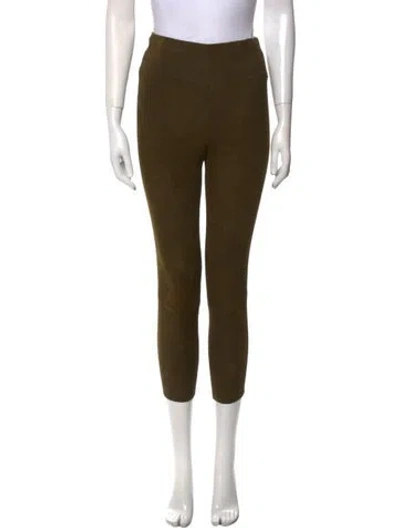 Pre-owned Sprwmn Leather Skinny Leg Pants In Green