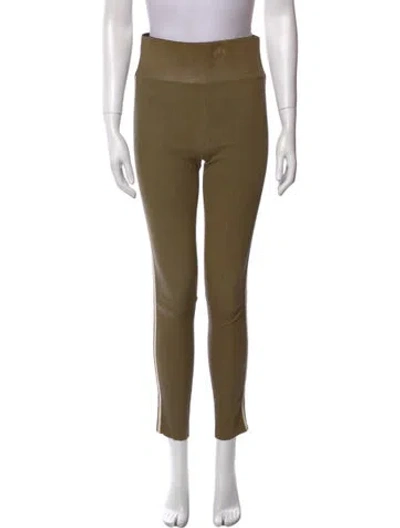 Pre-owned Sprwmn Leather Skinny Leg Pants In Green