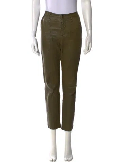 Pre-owned Sprwmn Leather Skinny Leg Pants In Green