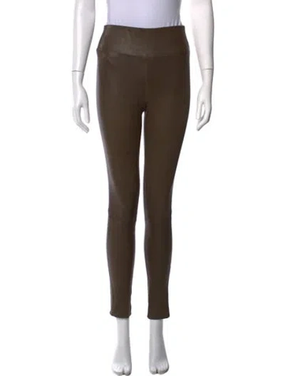Pre-owned Sprwmn Leather Skinny Leg Pants In Green