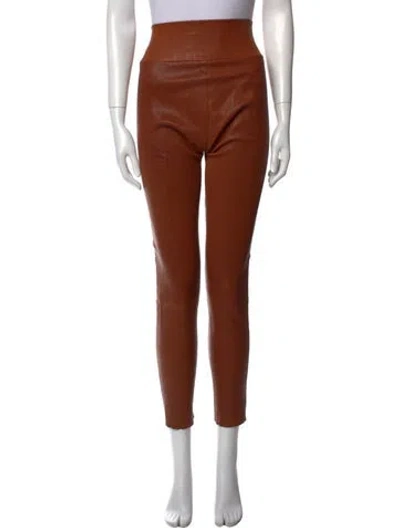 Pre-owned Sprwmn Leather Skinny Leg Pants In Neutral