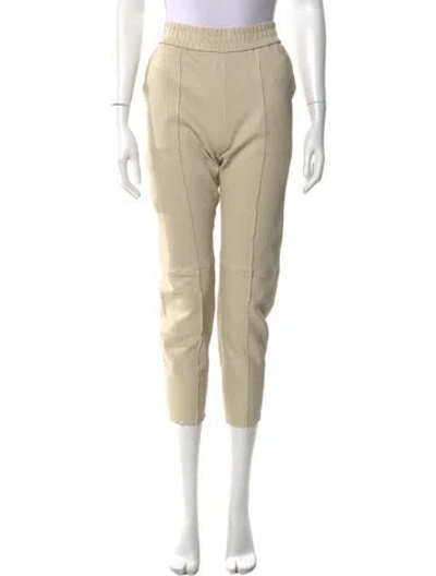 Pre-owned Sprwmn Leather Skinny Leg Pants In Neutral