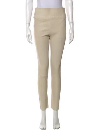 Pre-owned Sprwmn Leather Skinny Leg Pants In Neutral