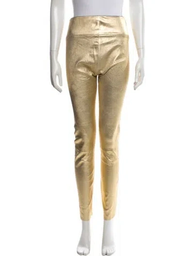 Pre-owned Sprwmn Leather Skinny Leg Pants In Neutral