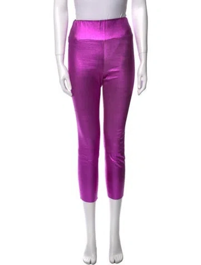 Pre-owned Sprwmn Leather Skinny Leg Pants In Purple