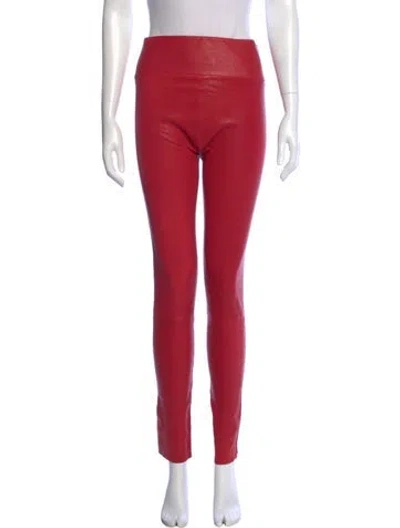 Pre-owned Sprwmn Leather Skinny Leg Pants In Red