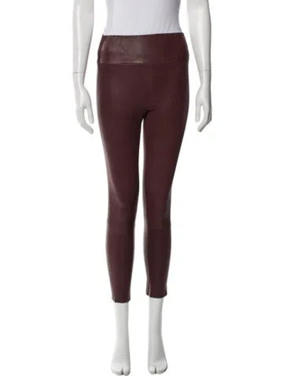 Pre-owned Sprwmn Leather Skinny Leg Pants In Red