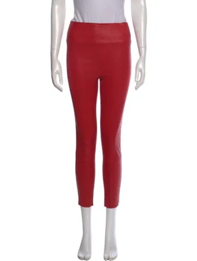 Pre-owned Sprwmn Leather Skinny Leg Pants In Red