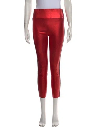 Pre-owned Sprwmn Leather Skinny Leg Pants In Red
